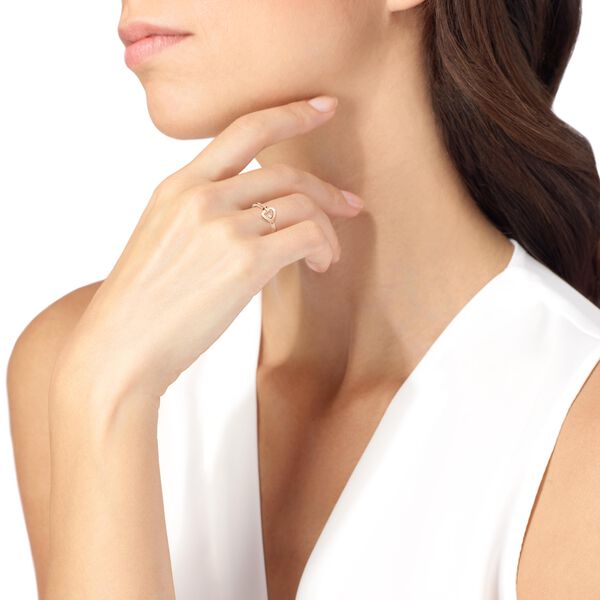 Pretty Woman Extra Small Rose Gold and Diamond Heart Ring